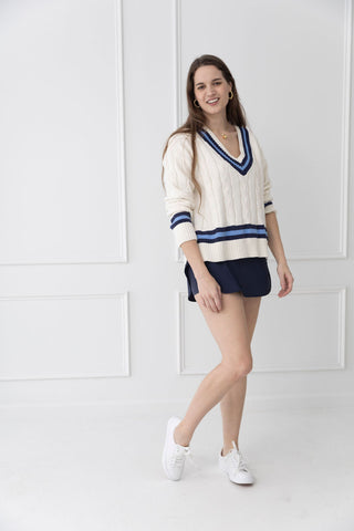 Clubhouse Cutie Cable Knit Sweater