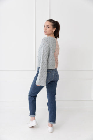 Berry Sweet Two-Tone Tie Front Cardigan