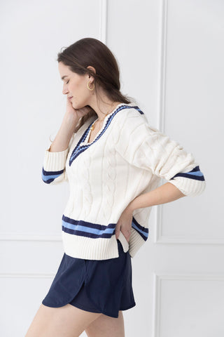 Clubhouse Cutie Cable Knit Sweater