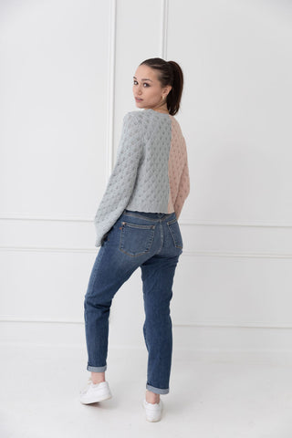 Berry Sweet Two-Tone Tie Front Cardigan