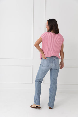 Berry Blossom Button Sweater Vest