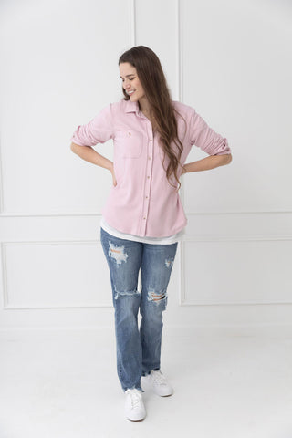 Blush Me Button Down Shacket