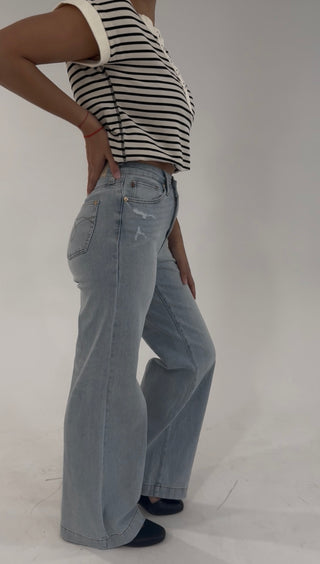 Skyline High Waist Retro Wide Leg Jean By Judy Blue
