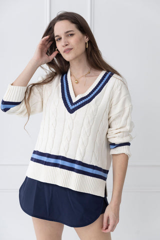 Clubhouse Cutie Cable Knit Sweater