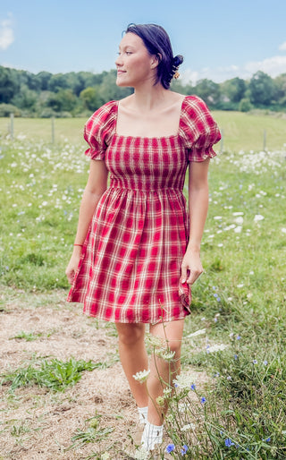 Harvest Sunset Plaid Dress