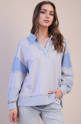 Blue Skies Collared Pullover