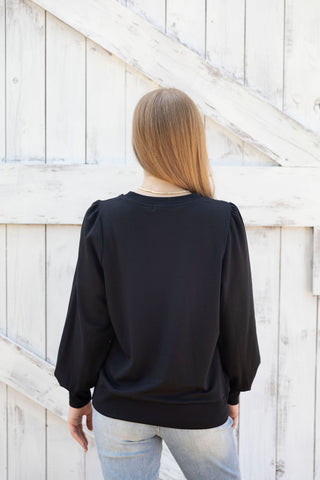 GHOSTLY GIRL CREWNECK SWEATSHIRT BY MARY SQUARE GHOST SEQUIN DETAIL BACK VIEW