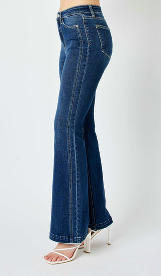 judy blue side seam high waist flare denim jeans