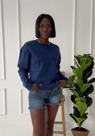 Michigan Embossed Crewneck