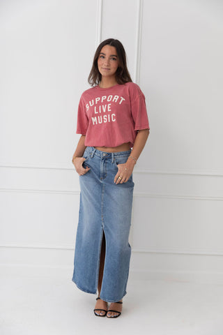 Show you the Door Stretch Classic Midi Skirt