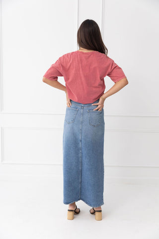 Show you the Door Stretch Classic Midi Skirt