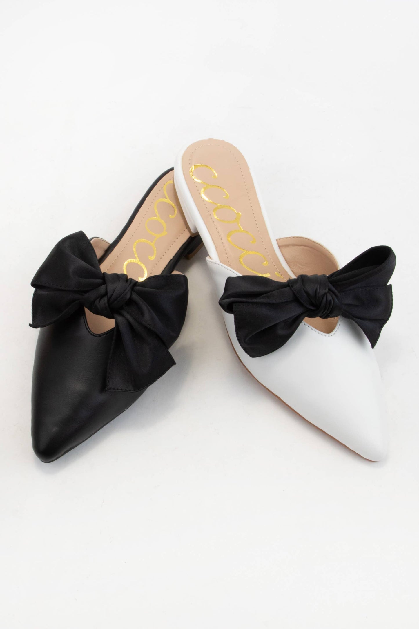 Prized Mule Satin Bow Pointed Toe Slip-On