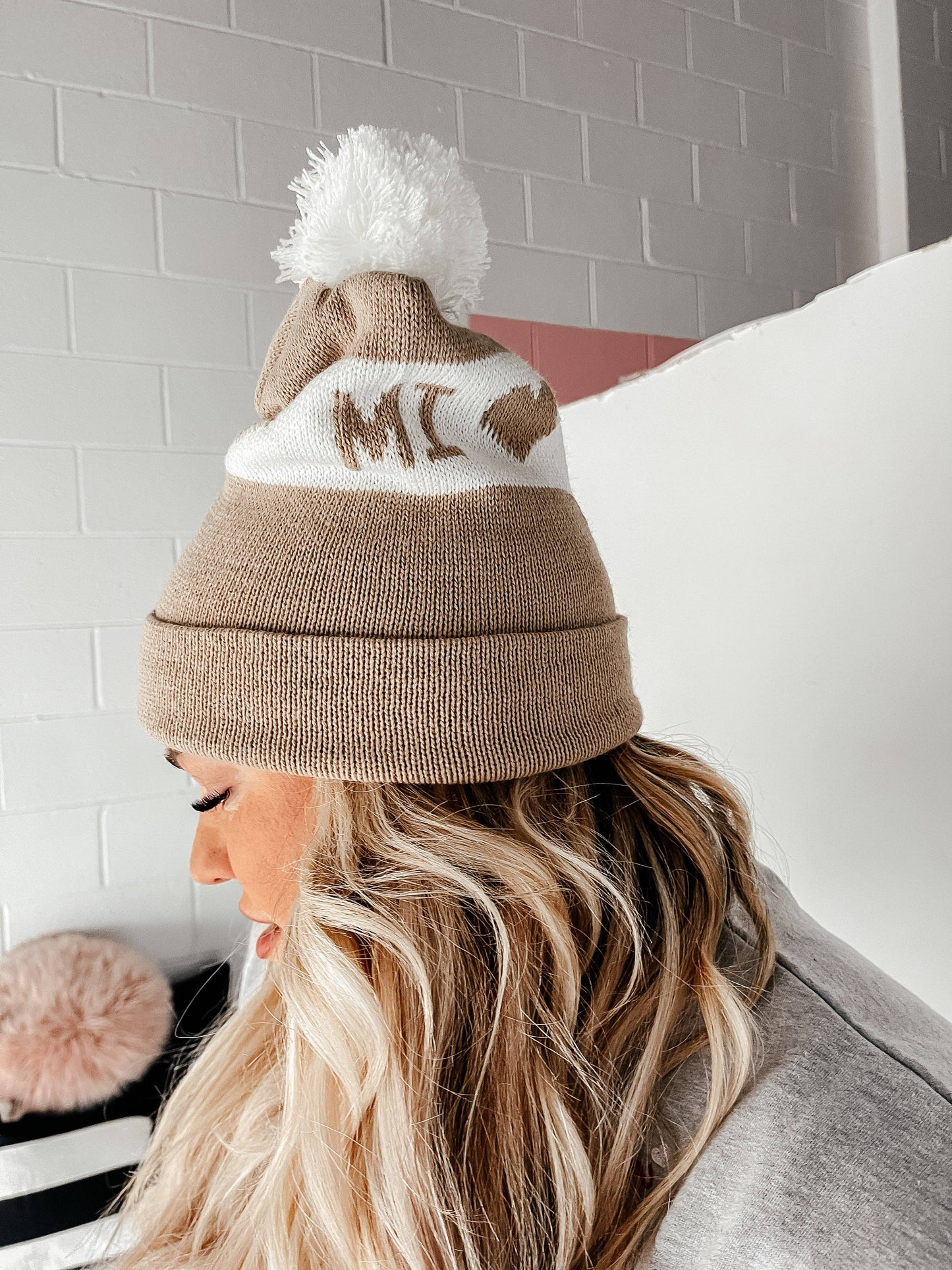 Detroit + MI Winter Knit Pom Hat