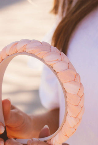 Braided Chiffon Headband - Peach