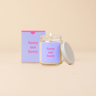 Candle Jar w/Lid - Sorry Not Sorry