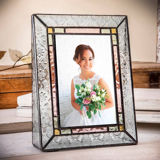 Stained Glass Wedding Picture Frame: 4x6 Vertical