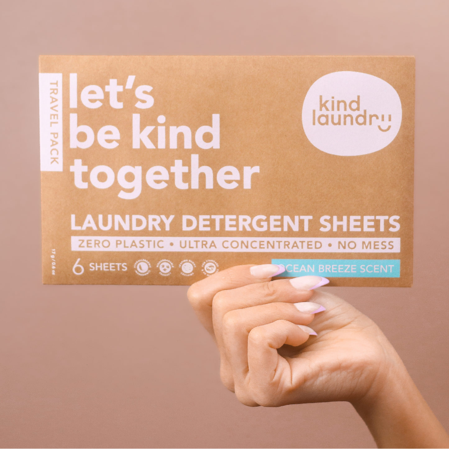 Laundry Detergent Sheets Travel Pack - Ocean Breeze 6 Loads