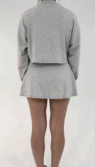 Soft Intentions Cropped Sweater - Gray