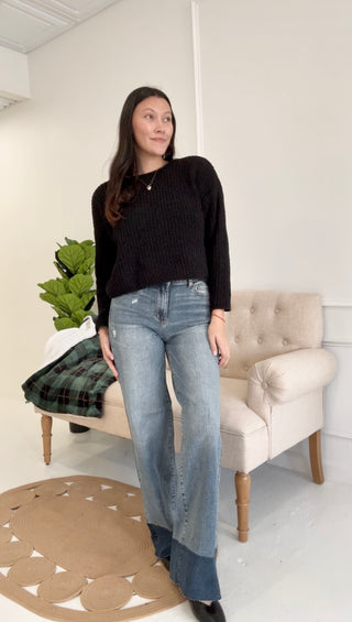 Winter Ridge Two-Tone Column Straight Jeans by Judy Blue