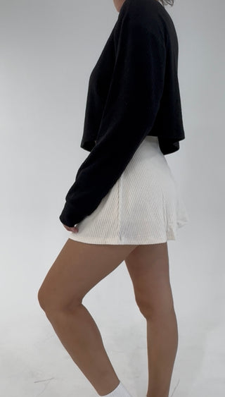 Soft Intentions Ribbed Skort - Whip Cream