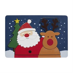 Santa & Reindeer Wood Puzzle