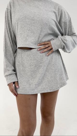 Soft Intentions Cropped Sweater - Gray