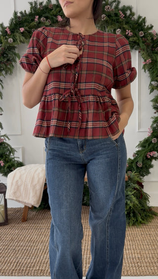 Home for the Holidays Peplum Top