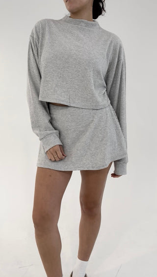 Soft Intentions Cropped Sweater - Gray