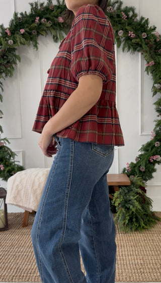 Home for the Holidays Peplum Top