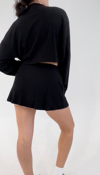 Soft Intentions Cropped Sweater - Black