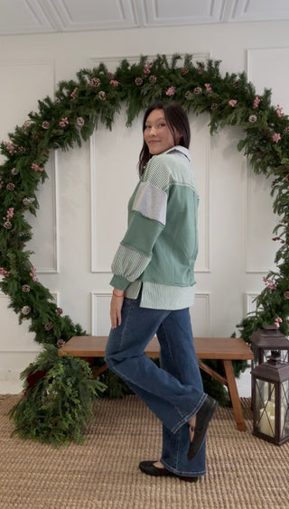 Frosted Pines Collared Pullover