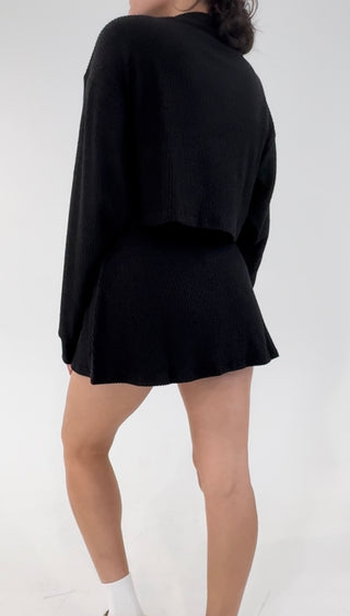 Soft Intentions Cropped Sweater - Black