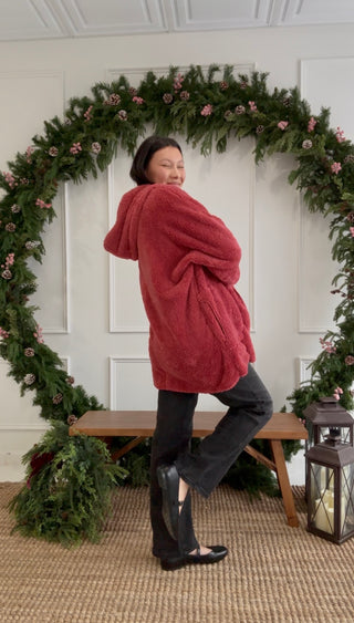 Snuggle Season Cardigan - vintage Red