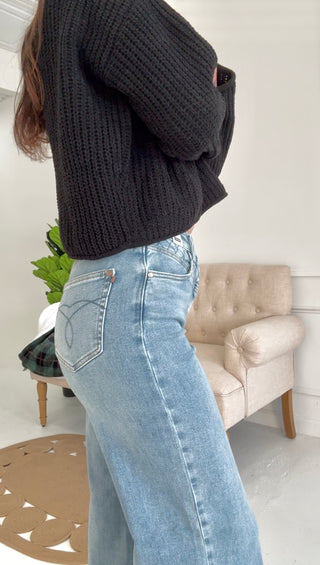 Diamond Dream High Waist Retro Wide Jean By Judy Blue