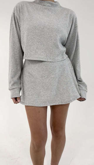 Soft Intentions Cropped Sweater - Gray