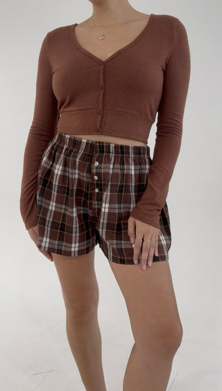 Campfire Cutie Shorts - Brown