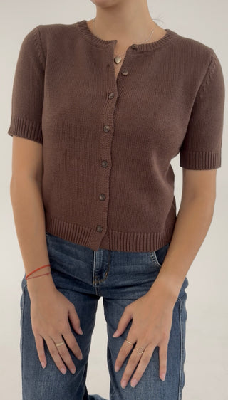 The Bookclub Cardigan - Brown