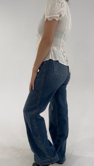 Garden Grace Button Top - White