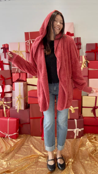 Snuggle Season Cardigan - vintage Red