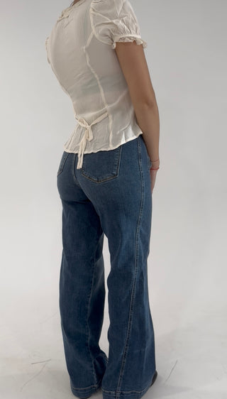 Garden Grace Button Top - White