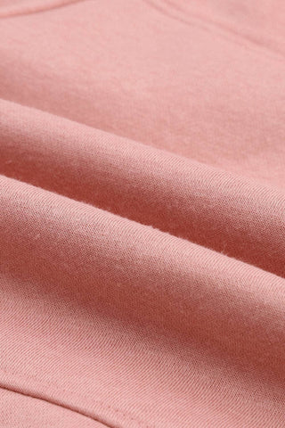 Pink Quarter Zip Kangaroo Pocket Hoodie: Pink