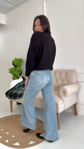 Diamond Dream High Waist Retro Wide Jean By Judy Blue