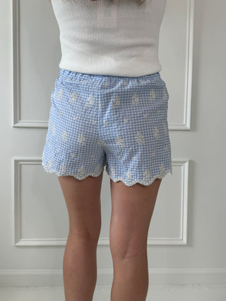 Blueberry Picnic Gingham Eyelet Boxer Shorts