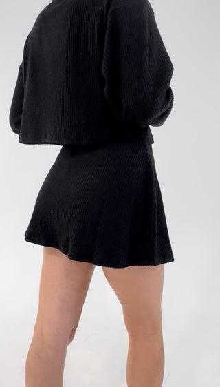Soft Intentions Ribbed Skort - Black