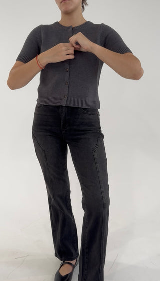 The Bookclub Cardigan - Dark Grey