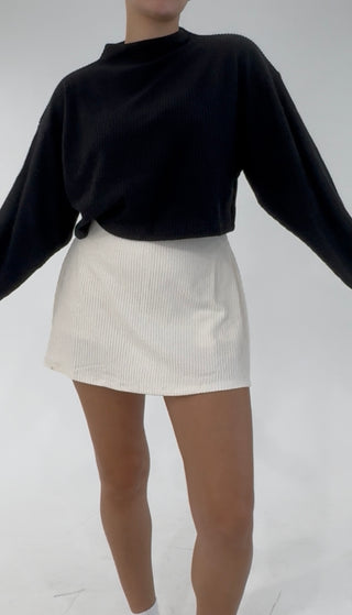 Soft Intentions Cropped Sweater - Black