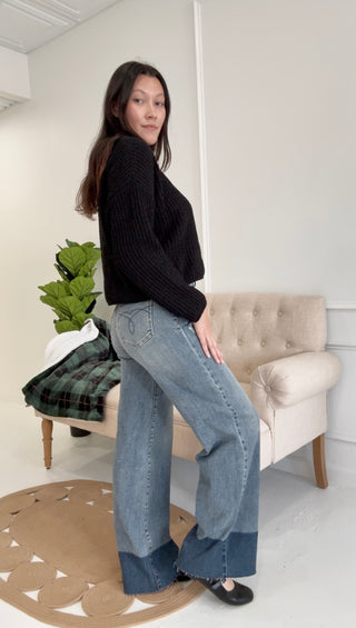 Winter Ridge Two-Tone Column Straight Jeans by Judy Blue