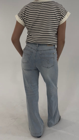 Skyline High Waist Retro Wide Leg Jean By Judy Blue