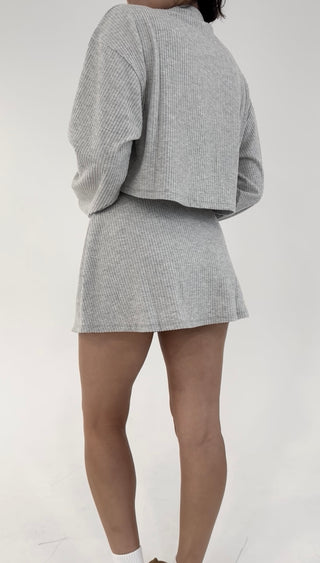 Soft Intentions Cropped Sweater - Gray