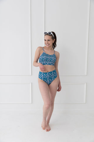 Ocean Blossom Blue Bathing Suit